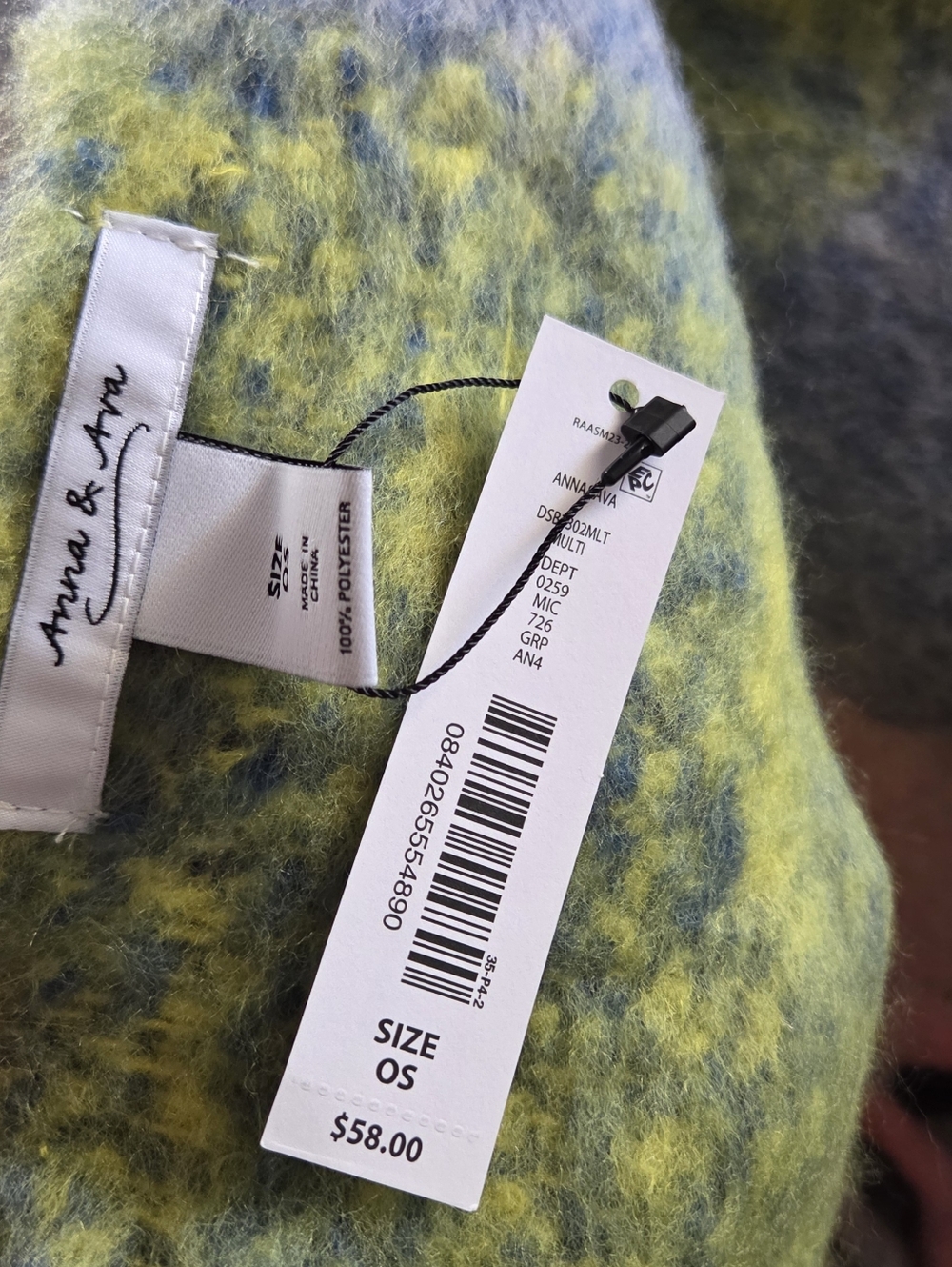 Anna & Ava Fuzzy Multicolor Scarf/Wrap